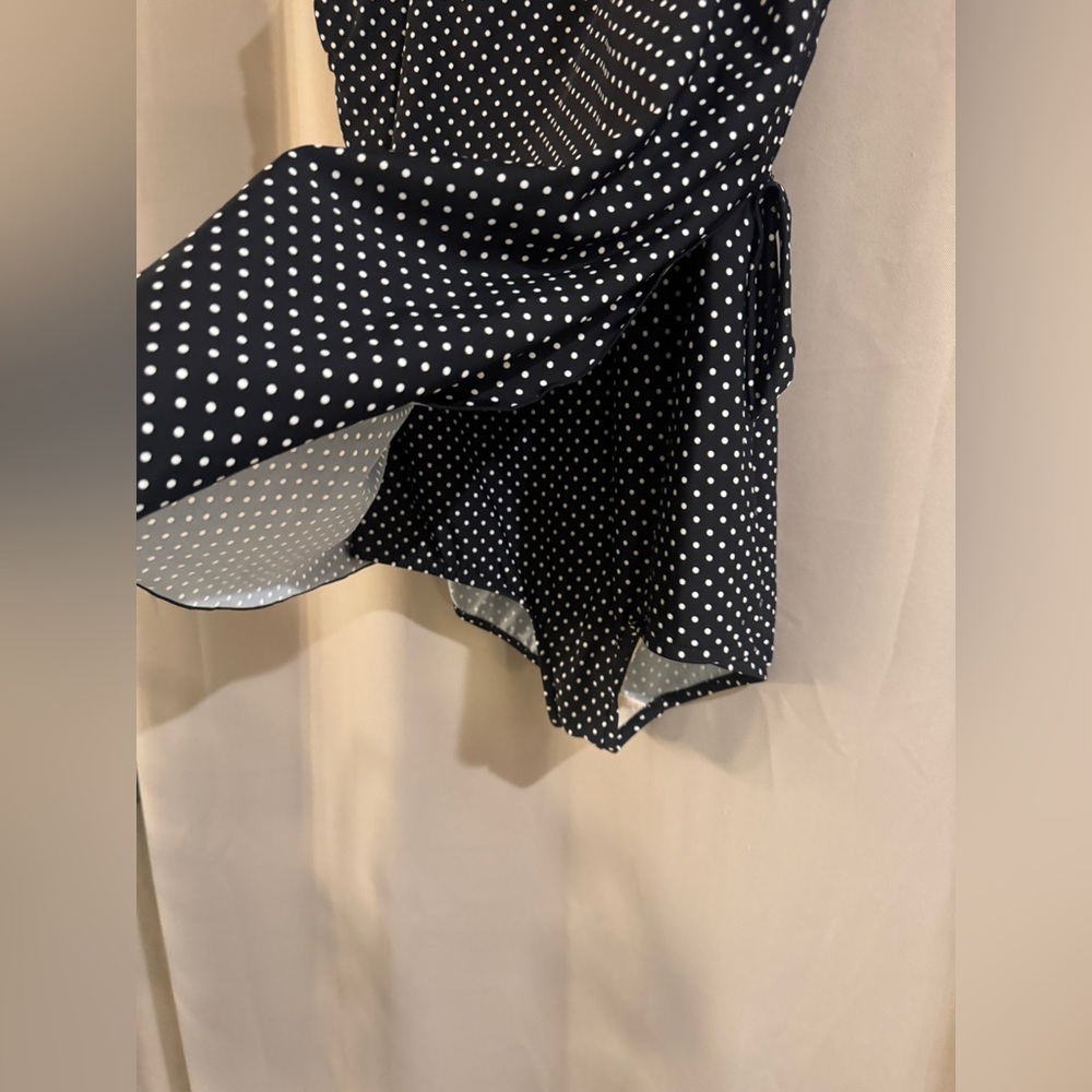 Maxine of Hollywood Black and White Polka Dot One Piece Swimsuit - Picture 2 of 8